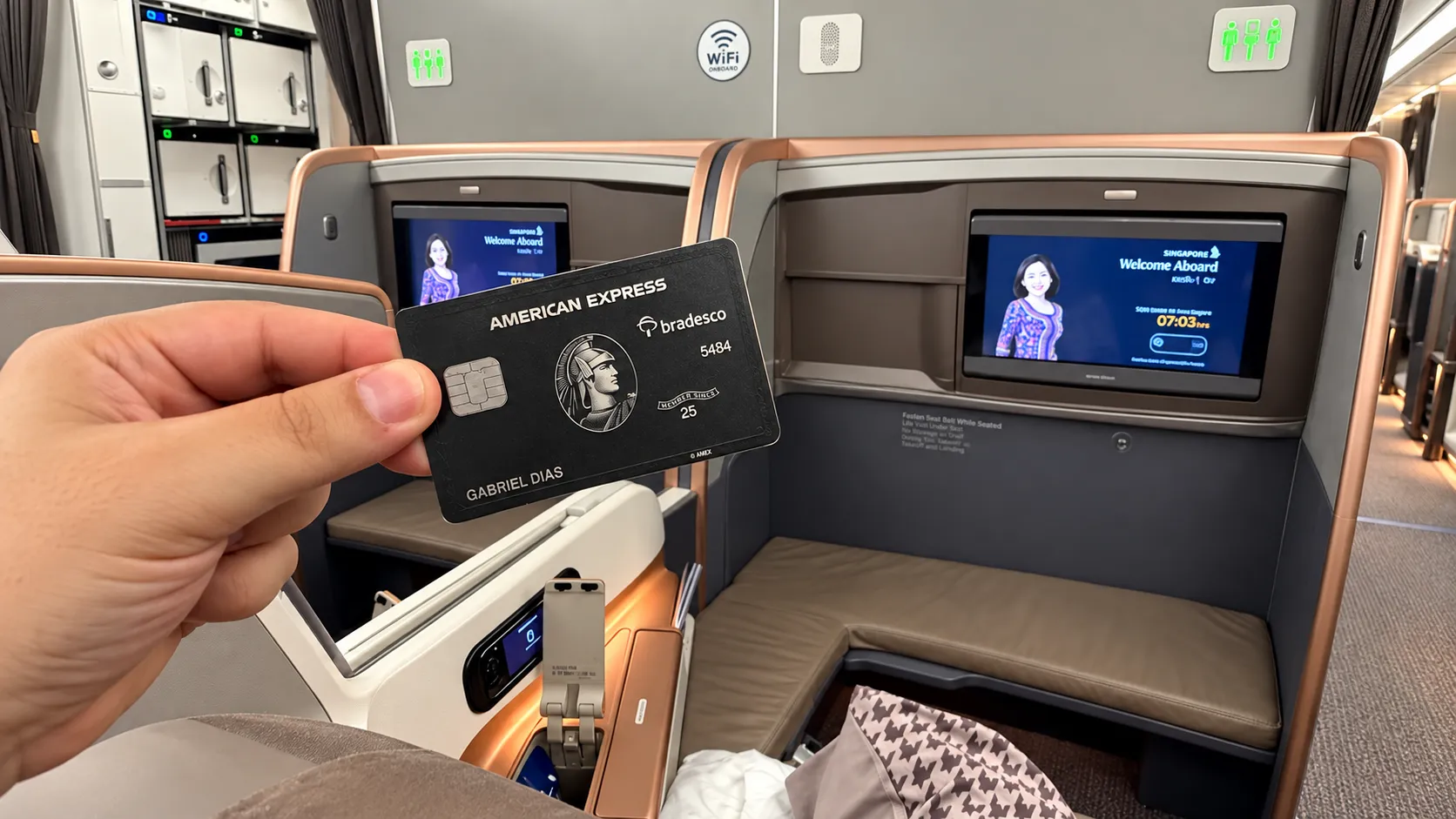 The Centurion Card dentro da Singapore Airlines